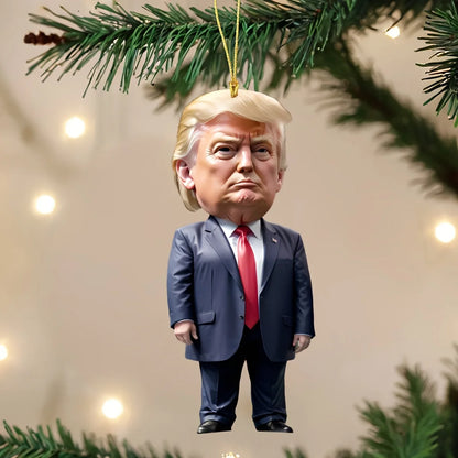 Trump Christmas Ornament 2024 - Funny Acrylic Tree Decoration & Car Pendant