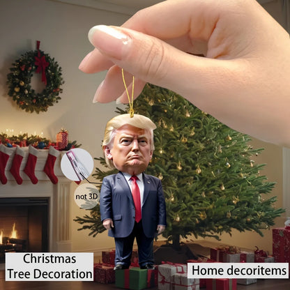 Trump Christmas Ornament 2024 - Funny Acrylic Tree Decoration & Car Pendant