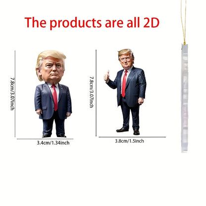 Trump Christmas Ornament 2024 - Funny Acrylic Tree Decoration & Car Pendant